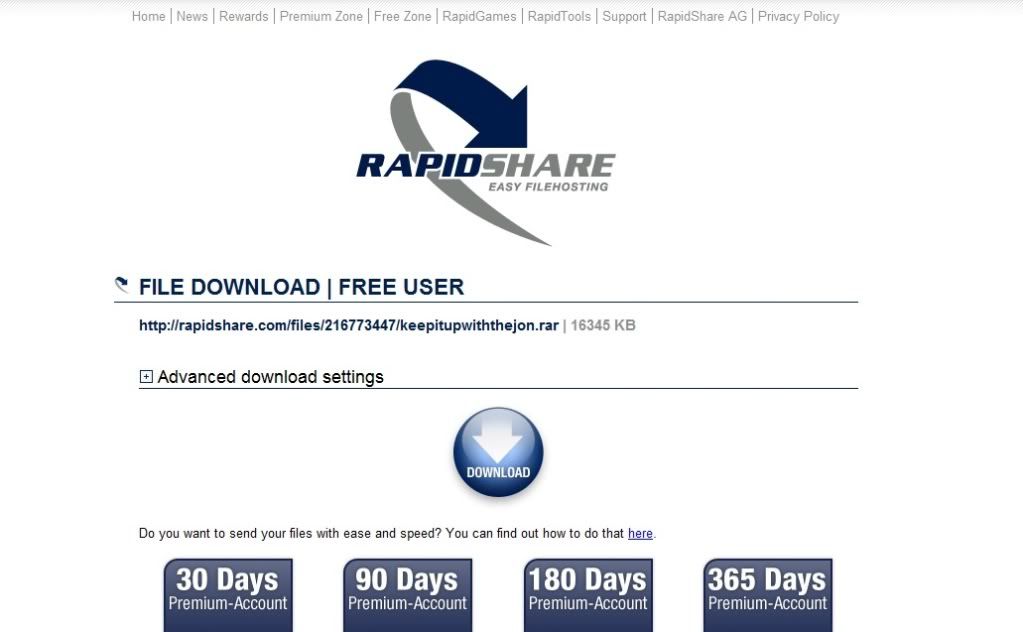 Rapidshare Free User Upload