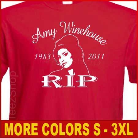 AMY WINEHOUSE dead Back to Black rehab soul RIP T shirt  