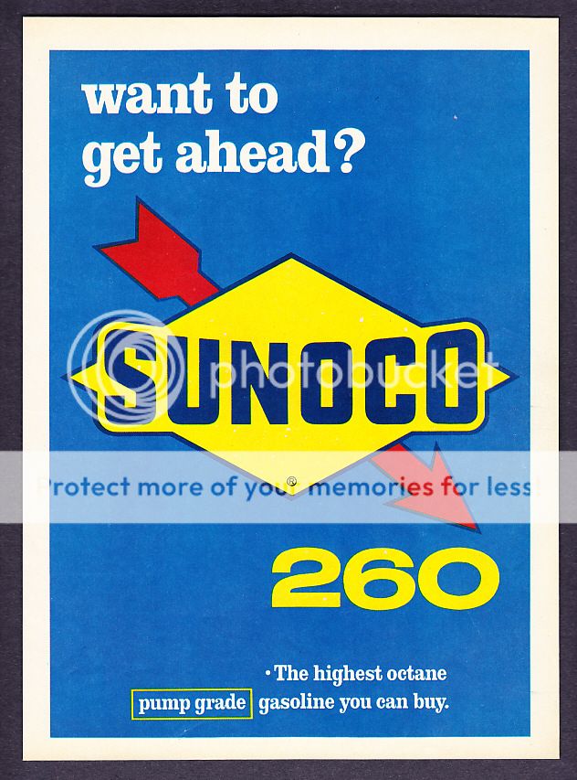 1966 Sunoco 260 Gasoline Want To Get Ahead? promotional print ad 