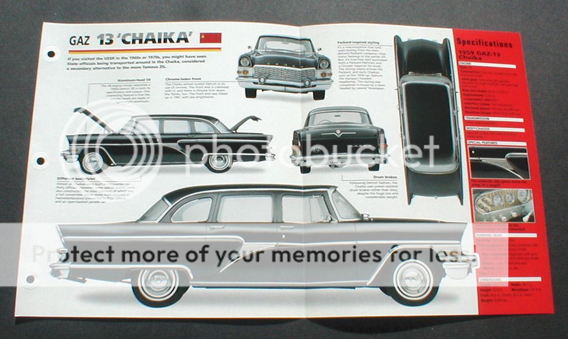 1959 GAZ 13 CHAIKA SEDAN UNIQUE IMP BROCHURE 59