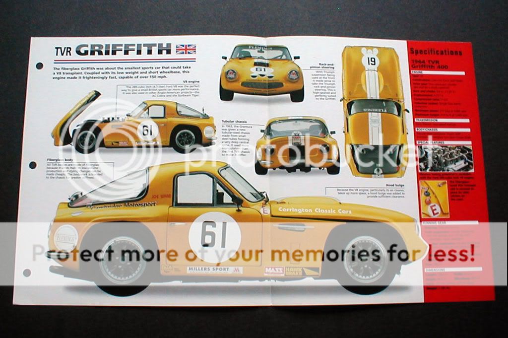 1964 TVR GRIFFITH 400 COUPE UNIQUE IMP BROCHURE 64  