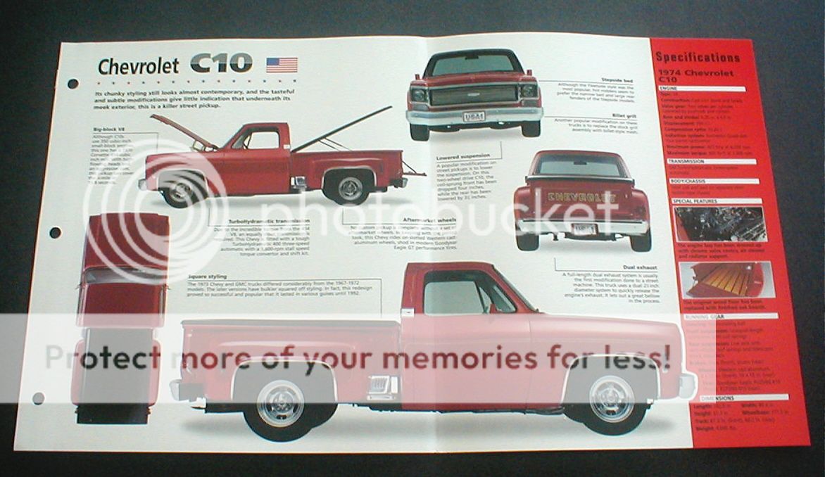 1974 CHEVROLET C10 PICKUP TRUCK UNIQUE IMP BROCHURE  