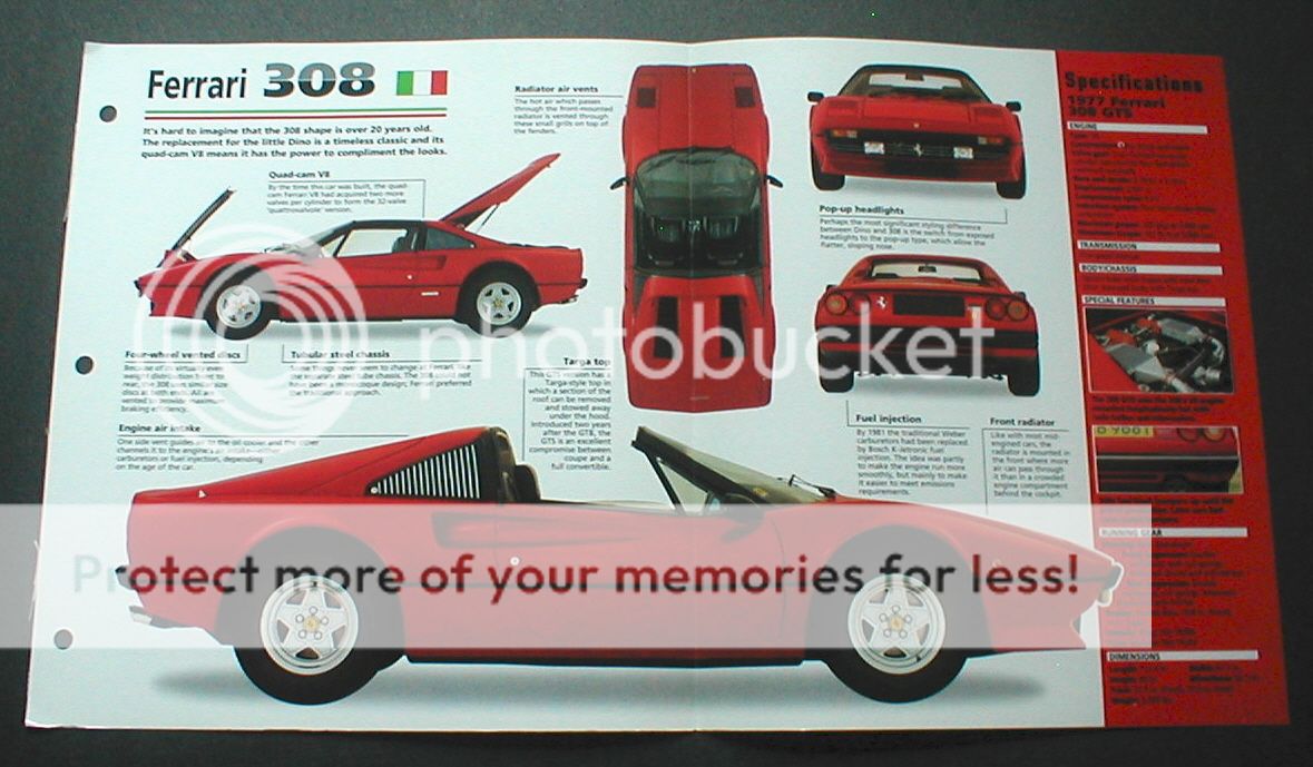 1977 Ferrari 308 GTS Unique Imp Brochure 77