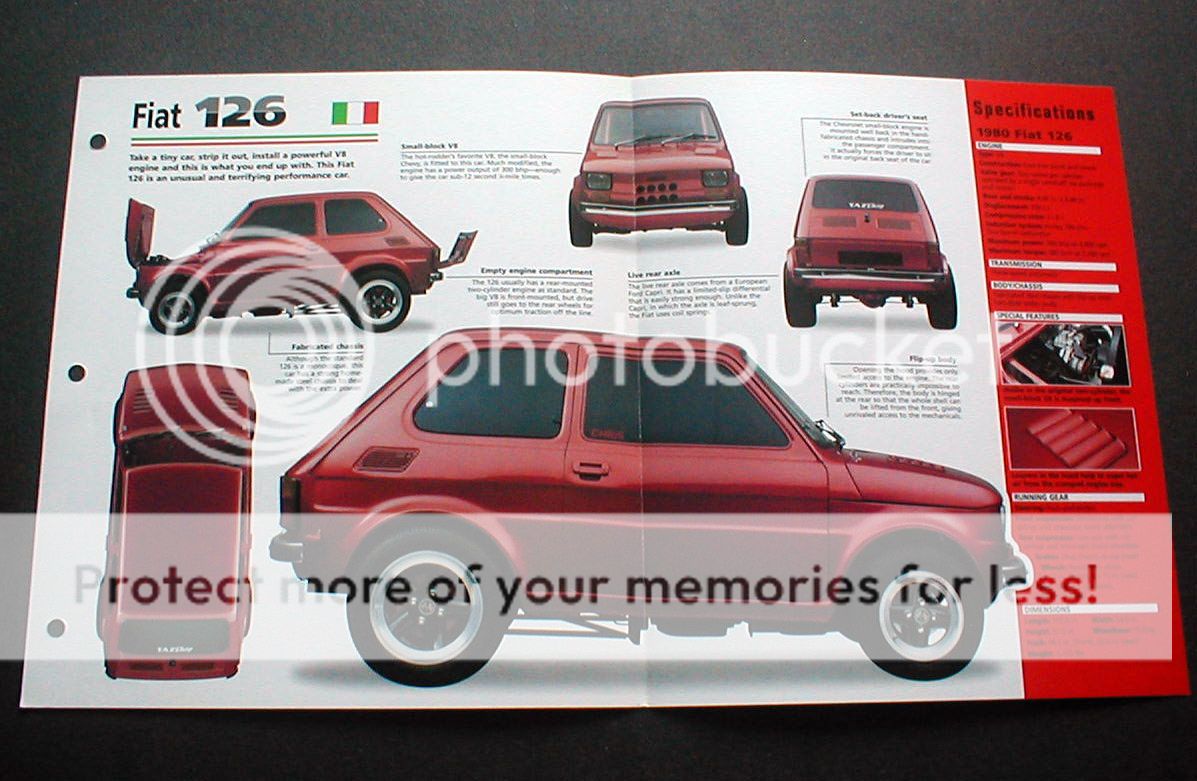 1980 FIAT 126 SEDAN MODIFIED UNIQUE IMP BROCHURE 80  