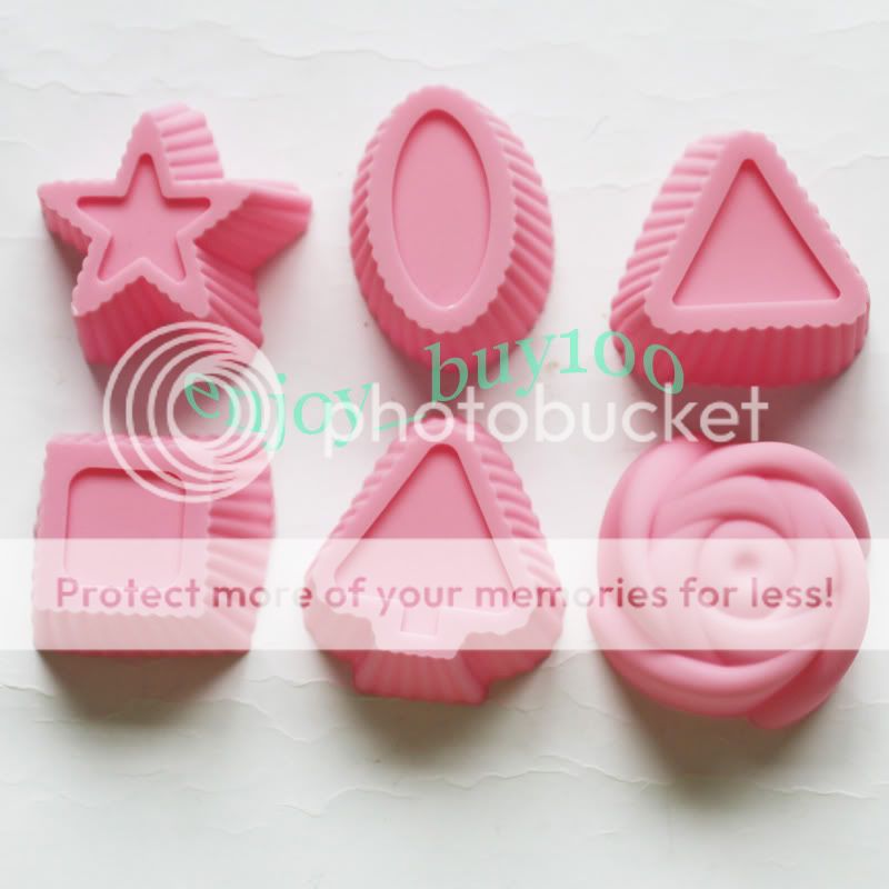 1pcs Silicone Cake Mold Chocolate Soap Candle Muffin Rose Shape Mould 